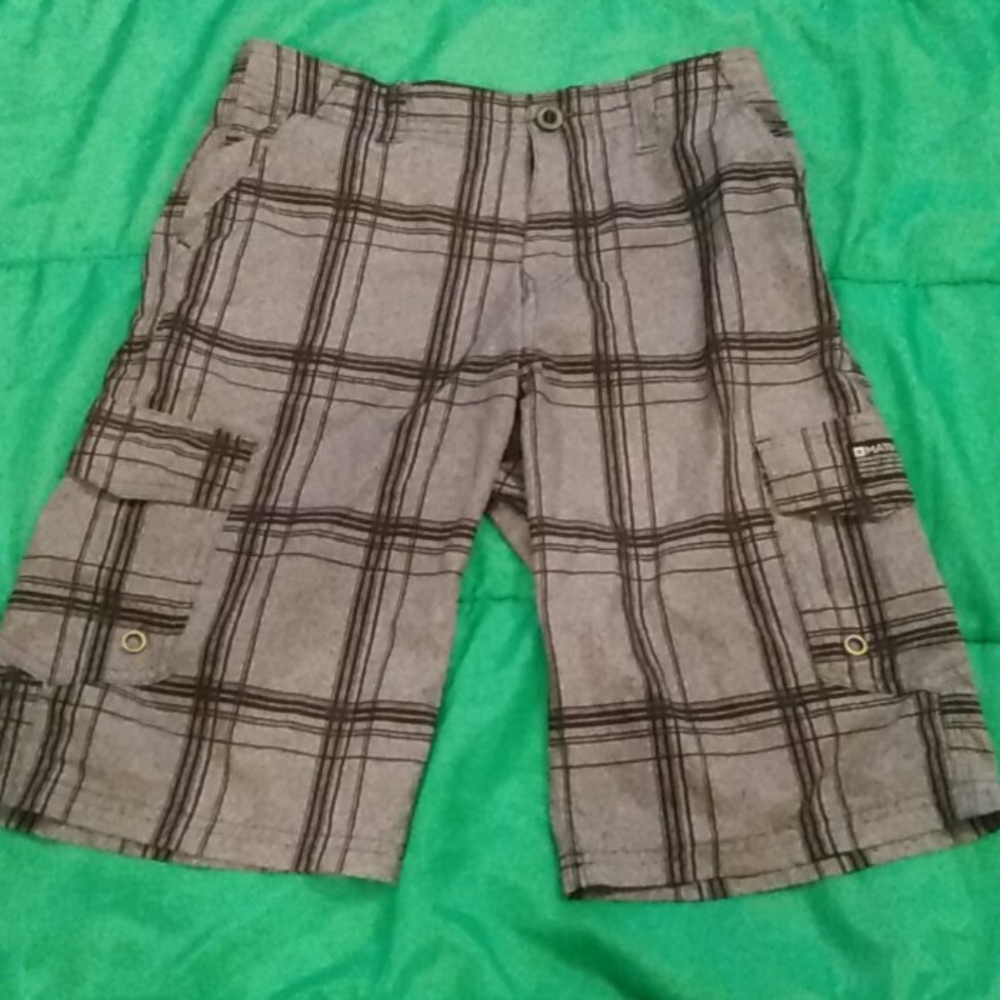 teenage boy gray n black matix shorts 14